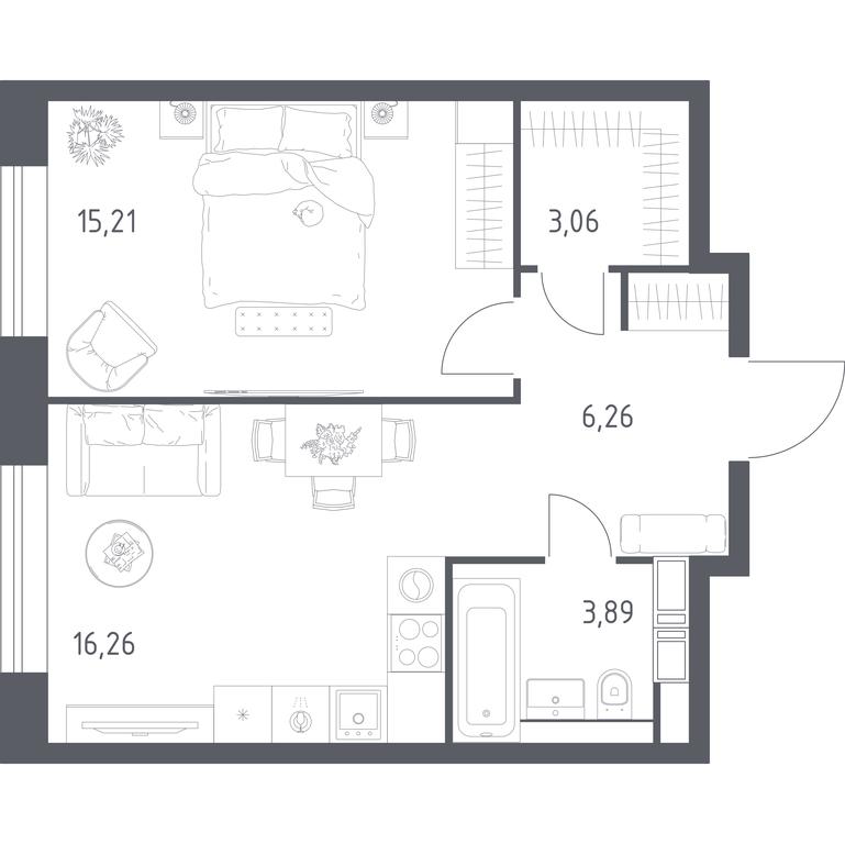 Apartment Sale, 44.68平方米 at MirrorZdanie, Oktyabrskaya Street, 98, Moscow, Russia #1 Apartment Sale, 44.68平方米 at MirrorZdanie, Oktyabrskaya Street, 98, Moscow, Russia #1
