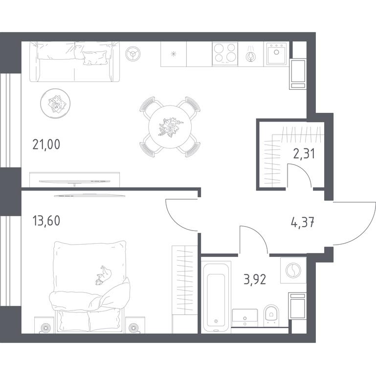 Apartment Sale, 45.2平方米 at MirrorZdanie, Oktyabrskaya Street, 98, Moscow, Russia #1 Apartment Sale, 45.2平方米 at MirrorZdanie, Oktyabrskaya Street, 98, Moscow, Russia #1