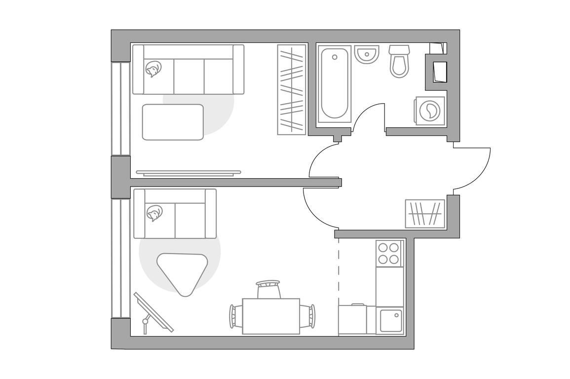 1-BD Apartment Sale, 37.84平方米 at Triniti 3, Dmitrovskoye Highway, 75к4, Moscow, Russia #1 1-BD Apartment Sale, 37.84平方米 at Triniti 3, Dmitrovskoye Highway, 75к4, Moscow, Russia #1