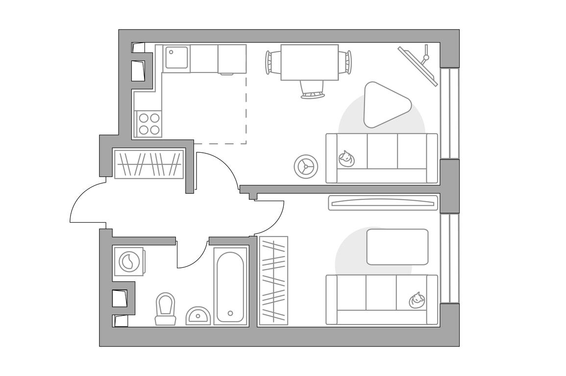 1-BD Apartment Sale, 38.72平方米 at Triniti 3, Dmitrovskoye Highway, 75к4, Moscow, Russia #1