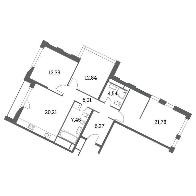 2-BD Apartment Sale, 91.7 sq. m. at Headliner, Shmitovsky Drive, 39, Moscow, Russia #1