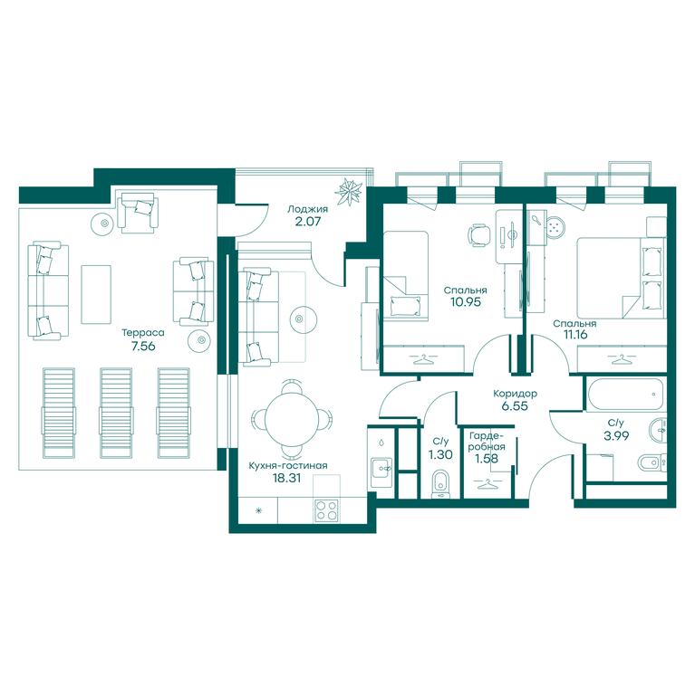 2-BD Apartment Sale, 63.5平方米 at Ravnovesie, zhiloy kompleks Ravnovesiye, selo Perkhushkovo, Odintsovskiy City District, Moscow Region, Russia #1 2-BD Apartment Sale, 63.5平方米 at Ravnovesie, zhiloy kompleks Ravnovesiye, selo Perkhushkovo, Odintsovskiy City District, Moscow Region, Russia #1