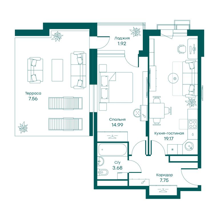 1-BD Apartment Sale, 55.1平方米 at Ravnovesie, zhiloy kompleks Ravnovesiye, selo Perkhushkovo, Odintsovskiy City District, Moscow Region, Russia #1 1-BD Apartment Sale, 55.1平方米 at Ravnovesie, zhiloy kompleks Ravnovesiye, selo Perkhushkovo, Odintsovskiy City District, Moscow Region, Russia #1