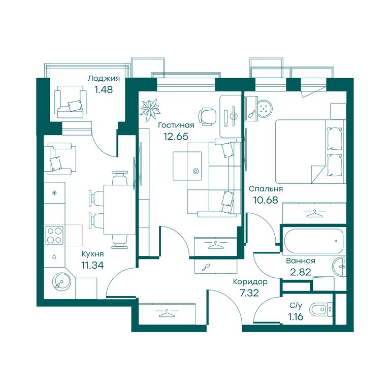 1-BD Apartment Sale, 47.3 sq. m. at Ravnovesie, zhiloy kompleks Ravnovesiye, selo Perkhushkovo, Odintsovskiy City District, Moscow Region, Russia #1 1-BD Apartment Sale, 47.3 sq. m. at Ravnovesie, zhiloy kompleks Ravnovesiye, selo Perkhushkovo, Odintsovskiy City District, Moscow Region, Russia #1