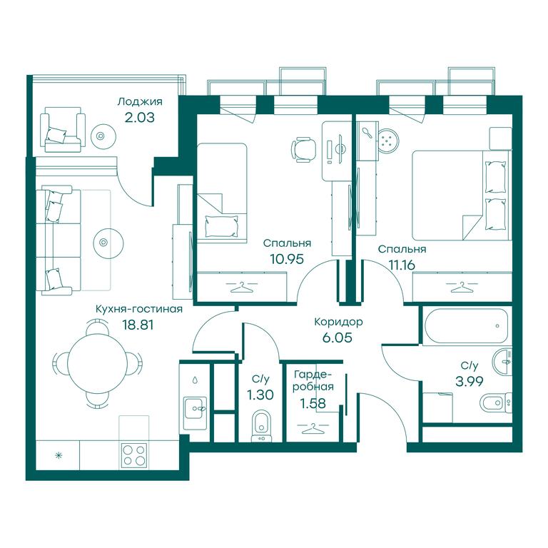 2-BD Apartment Sale, 56 sq. m. at Ravnovesie, zhiloy kompleks Ravnovesiye, selo Perkhushkovo, Odintsovskiy City District, Moscow Region, Russia #1 2-BD Apartment Sale, 56 sq. m. at Ravnovesie, zhiloy kompleks Ravnovesiye, selo Perkhushkovo, Odintsovskiy City District, Moscow Region, Russia #1