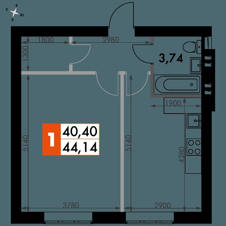 1-BD Apartment Sale, 44.1平方米 at Park Aprel, ulitsa Park Aprel, 1, Aprelevka, Naro-Fominskiy City District, Moscow Region, Russia #1 1-BD Apartment Sale, 44.1平方米 at Park Aprel, ulitsa Park Aprel, 1, Aprelevka, Naro-Fominskiy City District, Moscow Region, Russia #1