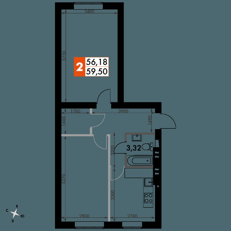 2-BD Apartment Sale, 59.6平方米 at Park Aprel, ulitsa Park Aprel, 1, Aprelevka, Naro-Fominskiy City District, Moscow Region, Russia #1 2-BD Apartment Sale, 59.6平方米 at Park Aprel, ulitsa Park Aprel, 1, Aprelevka, Naro-Fominskiy City District, Moscow Region, Russia #1