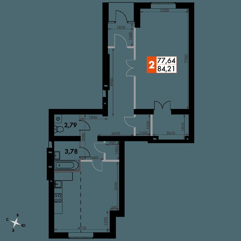 2-BD Apartment Sale, 84.6平方米 at Park Aprel, ulitsa Park Aprel, 1, Aprelevka, Naro-Fominskiy City District, Moscow Region, Russia #1
