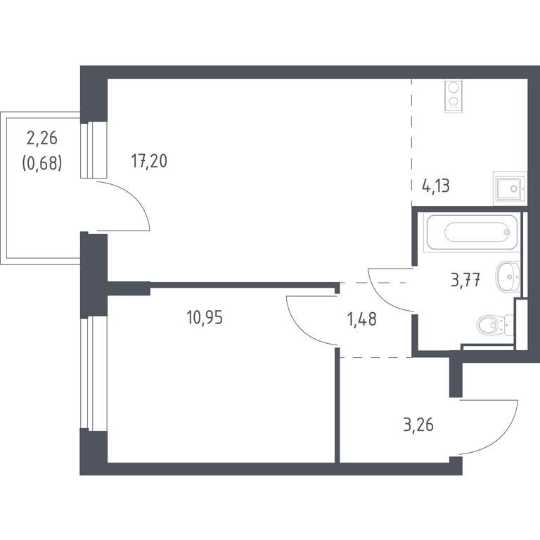 Apartment Sale, 41.47平方米 at Egorovo Park, 1-y kvartal, posyolok Zhilino-1, Lubertsy City District, Moscow Region, Russia #1 Apartment Sale, 41.47平方米 at Egorovo Park, 1-y kvartal, posyolok Zhilino-1, Lubertsy City District, Moscow Region, Russia #1