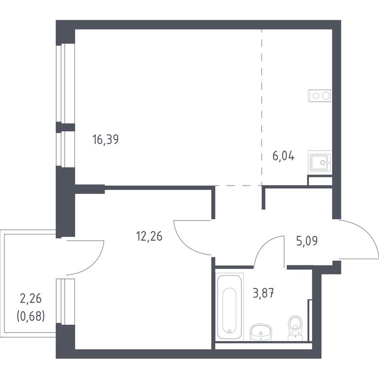 Apartment Sale, 44.33平方米 at Egorovo Park, 1-y kvartal, posyolok Zhilino-1, Lubertsy City District, Moscow Region, Russia #1 Apartment Sale, 44.33平方米 at Egorovo Park, 1-y kvartal, posyolok Zhilino-1, Lubertsy City District, Moscow Region, Russia #1