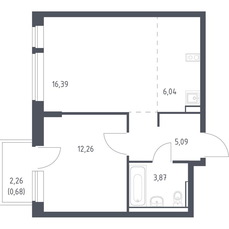 Apartment Sale, 44.33平方米 at Egorovo Park, 1-y kvartal, posyolok Zhilino-1, Lubertsy City District, Moscow Region, Russia #1 Apartment Sale, 44.33平方米 at Egorovo Park, 1-y kvartal, posyolok Zhilino-1, Lubertsy City District, Moscow Region, Russia #1