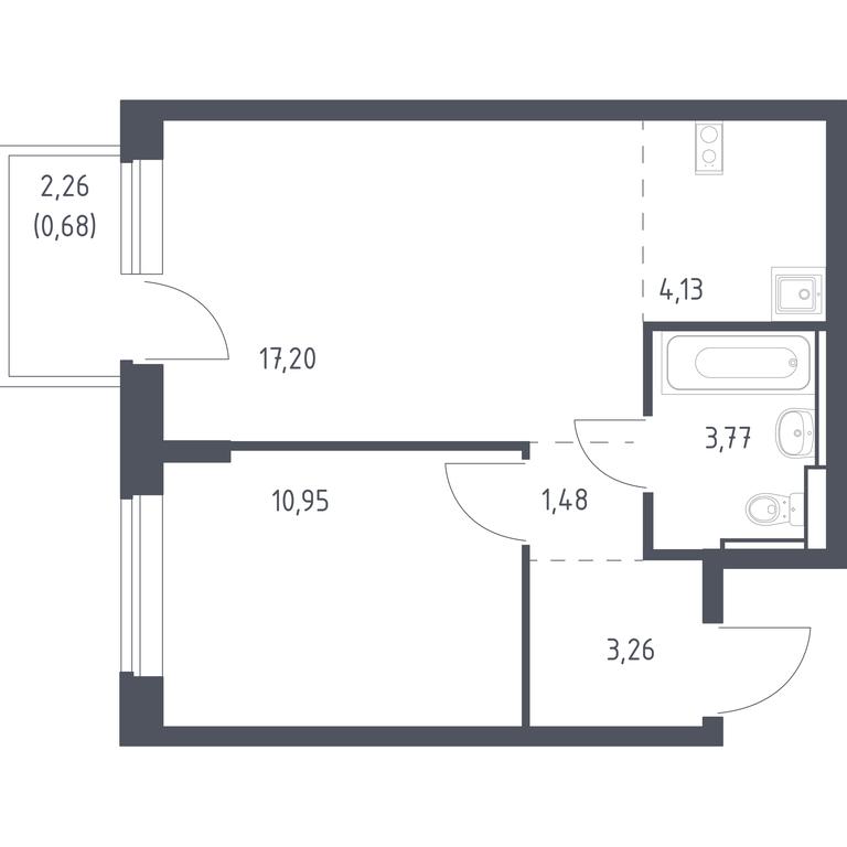 Apartment Sale, 41.47平方米 at Egorovo Park, 1-y kvartal, posyolok Zhilino-1, Lubertsy City District, Moscow Region, Russia #1 Apartment Sale, 41.47平方米 at Egorovo Park, 1-y kvartal, posyolok Zhilino-1, Lubertsy City District, Moscow Region, Russia #1