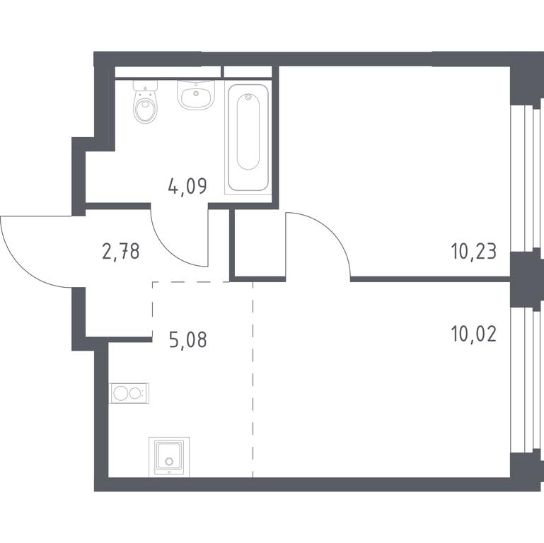 Apartment Sale, 32.2 sq. m. at Kosmicheskiy kvartal, M.K. Tikhonravova Street, Yubileyniy Microdistrict, Korolyov, Moscow Region, Russia #1