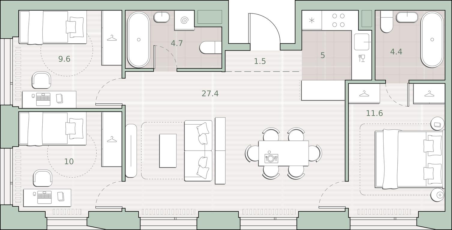 3-BD Apartment Sale, 74.2 sq. m. at Sreda na Lobachevskogo, Ochakovskoye Highway, Moscow, Russia #1 3-BD Apartment Sale, 74.2 sq. m. at Sreda na Lobachevskogo, Ochakovskoye Highway, Moscow, Russia #1