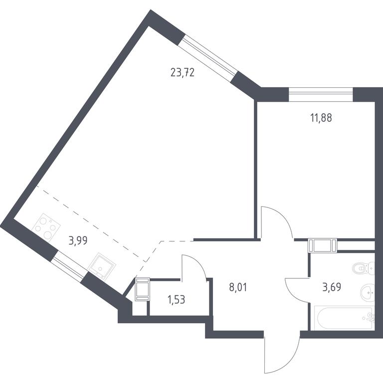 Apartment Sale, 52.82 sq. m. at Kvartal Rumyantsevo, ulitsa Admirala Kornilova, с1, Mosrentgen Settlement, Moscow, Russia #1 Apartment Sale, 52.82 sq. m. at Kvartal Rumyantsevo, ulitsa Admirala Kornilova, с1, Mosrentgen Settlement, Moscow, Russia #1