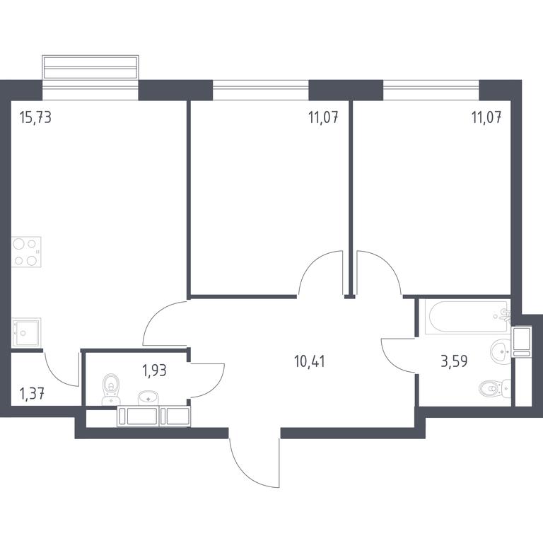 1-BD Apartment Sale, 55.17 sq. m. at Kvartal Rumyantsevo, ulitsa Admirala Kornilova, с1, Mosrentgen Settlement, Moscow, Russia #1 1-BD Apartment Sale, 55.17 sq. m. at Kvartal Rumyantsevo, ulitsa Admirala Kornilova, с1, Mosrentgen Settlement, Moscow, Russia #1