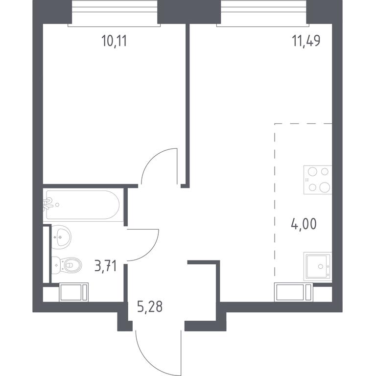 Apartment Sale, 34.59 sq. m. at Eko Bunino, prospekt Kuprina, 34к1, Sosenskoye Settlement, Moscow, Russia #1