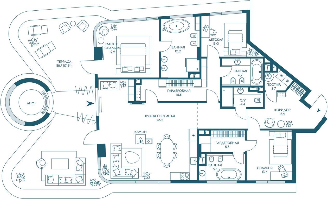 4-BD Apartment Sale, 182.3 sq. m. at Ostrov, Nizhnye Mnyovniki Street, 37Ас4, Moscow, Russia #1 4-BD Apartment Sale, 182.3 sq. m. at Ostrov, Nizhnye Mnyovniki Street, 37Ас4, Moscow, Russia #1