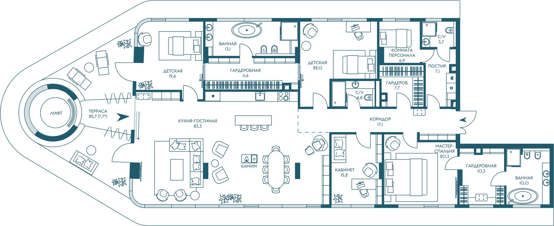 6-BD Apartment Sale, 260.4 sq. m. at Ostrov, Nizhnye Mnyovniki Street, 37Ас4, Moscow, Russia #1 6-BD Apartment Sale, 260.4 sq. m. at Ostrov, Nizhnye Mnyovniki Street, 37Ас4, Moscow, Russia #1