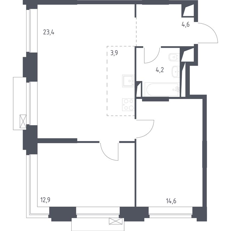 Продажа 2-комн. квартиры, 63,6 м² в ЖК «Верейская 41», Верейская улица, 41, Москва, Россия #1