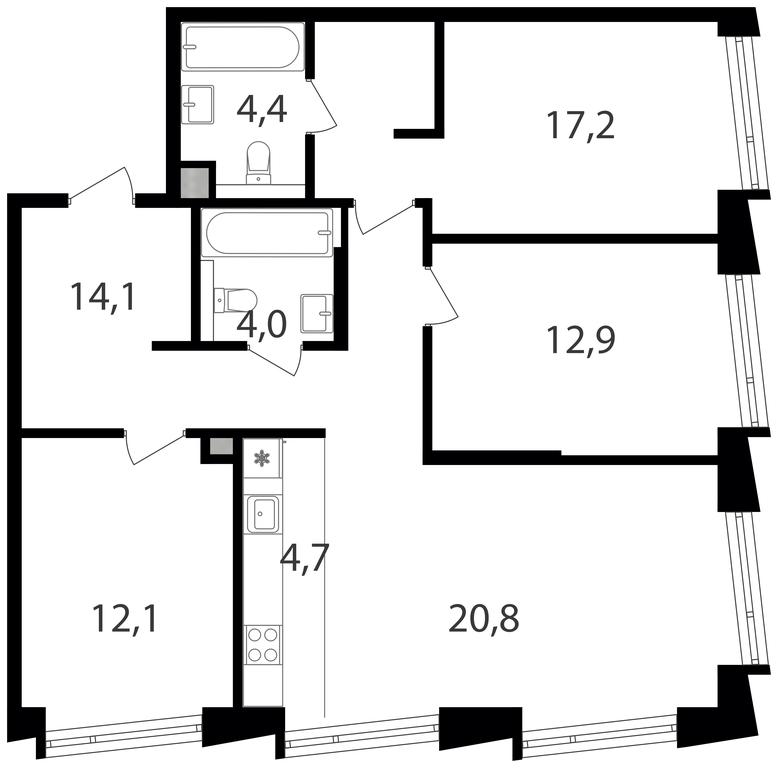 3-BD Apartment Sale, 90.2 sq. m. at Petrovskiy Park II, Stary Petrovsko-Razumovsky Drive, 1/23, Moscow, Russia #1 3-BD Apartment Sale, 90.2 sq. m. at Petrovskiy Park II, Stary Petrovsko-Razumovsky Drive, 1/23, Moscow, Russia #1
