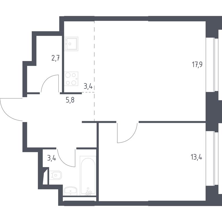 Apartment Sale, 46.57平方米 at Vereiskaya 41, Vereyskaya Street, 41, Moscow, Russia #1 Apartment Sale, 46.57平方米 at Vereiskaya 41, Vereyskaya Street, 41, Moscow, Russia #1