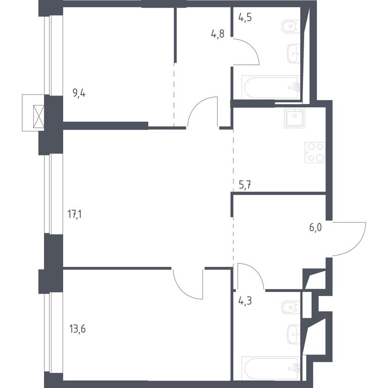 2-BD Apartment Sale, 92.8平方米 at Vereiskaya 41, Vereyskaya Street, 41, Moscow, Russia #1 2-BD Apartment Sale, 92.8平方米 at Vereiskaya 41, Vereyskaya Street, 41, Moscow, Russia #1