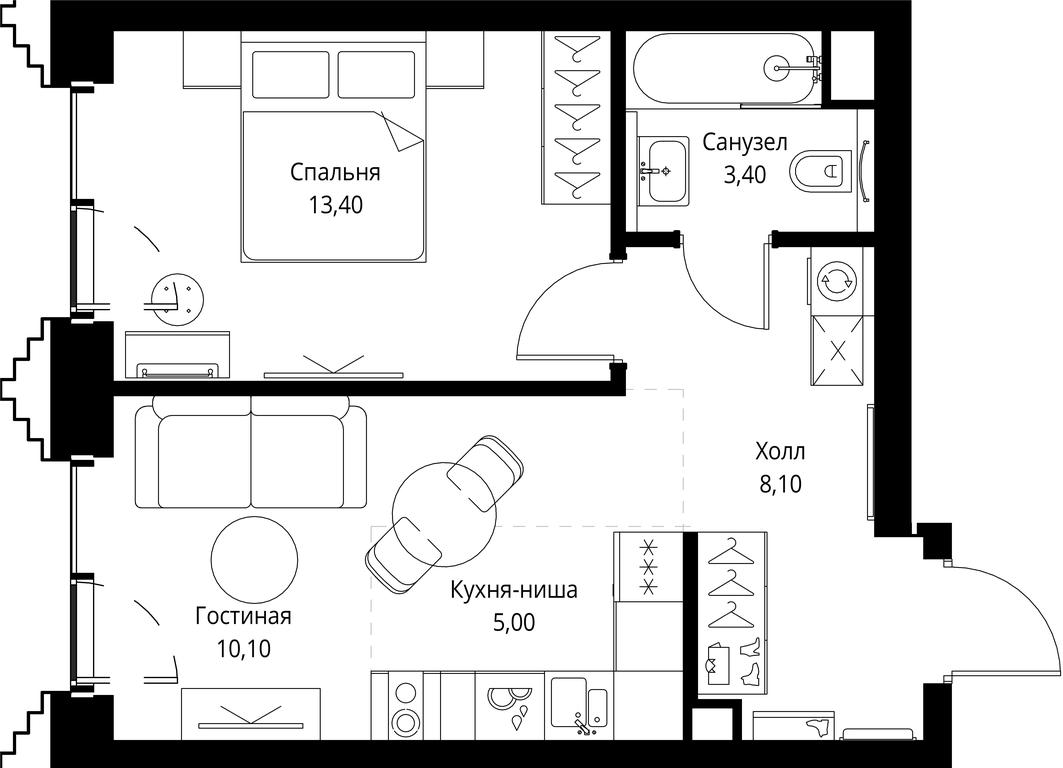 1-BD Apartment Sale, 40平方米 at SET, Vereyskaya Street, Moscow, Russia #1 1-BD Apartment Sale, 40平方米 at SET, Vereyskaya Street, Moscow, Russia #1