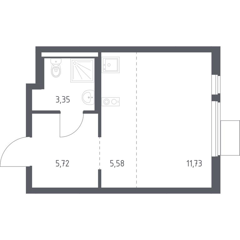 Apartment Sale, 26.38 sq. m. at Gorki Park, Shkolnaya ulitsa, 2, derevnya Korobovo, Leninskiy City District, Moscow Region, Russia #1
