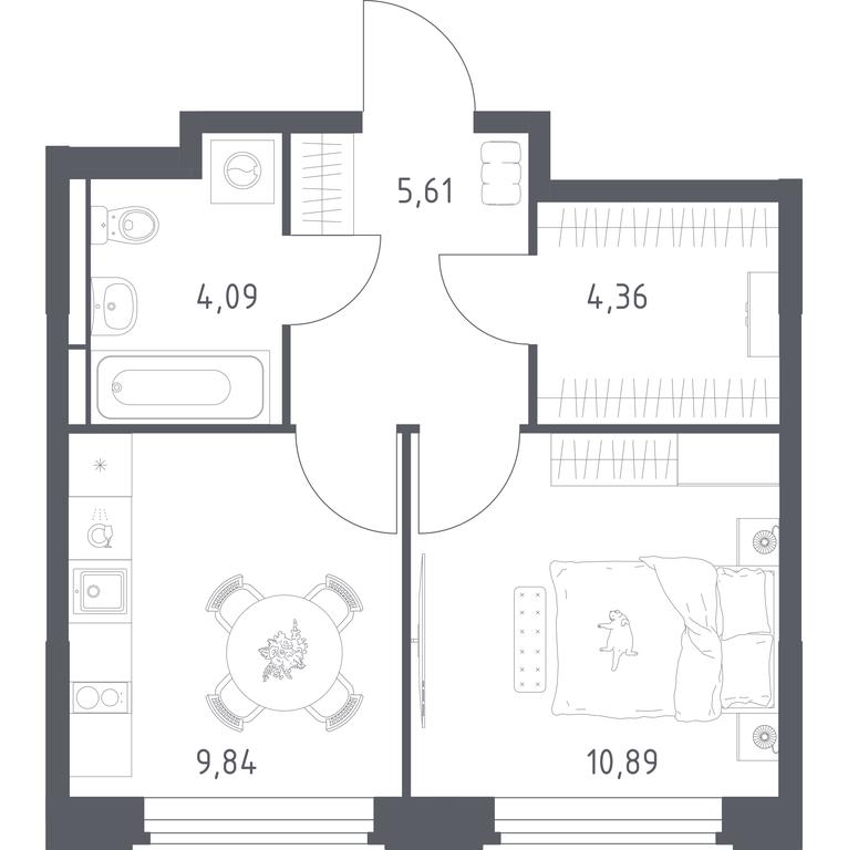 Apartment Sale, 34.79平方米 at Kosmicheskiy kvartal, M.K. Tikhonravova Street, Yubileyniy Microdistrict, Korolyov, Moscow Region, Russia #2 Apartment Sale, 34.79平方米 at Kosmicheskiy kvartal, M.K. Tikhonravova Street, Yubileyniy Microdistrict, Korolyov, Moscow Region, Russia #2