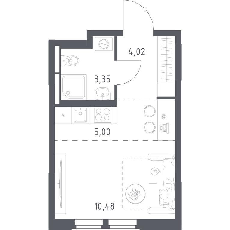 Apartment Sale, 22.85 sq. m. at Kosmicheskiy kvartal, M.K. Tikhonravova Street, Yubileyniy Microdistrict, Korolyov, Moscow Region, Russia #2 Apartment Sale, 22.85 sq. m. at Kosmicheskiy kvartal, M.K. Tikhonravova Street, Yubileyniy Microdistrict, Korolyov, Moscow Region, Russia #2