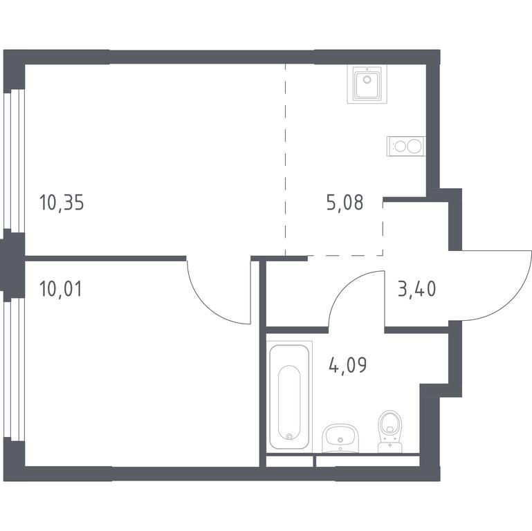 Apartment Sale, 32.93平方米 at Kosmicheskiy kvartal, M.K. Tikhonravova Street, Yubileyniy Microdistrict, Korolyov, Moscow Region, Russia #1 Apartment Sale, 32.93平方米 at Kosmicheskiy kvartal, M.K. Tikhonravova Street, Yubileyniy Microdistrict, Korolyov, Moscow Region, Russia #1