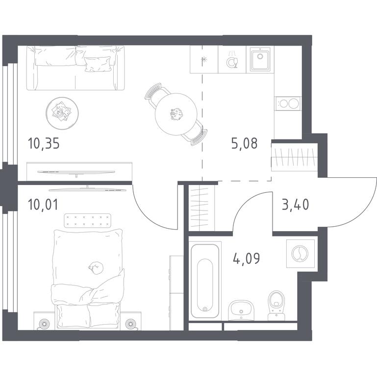 Apartment Sale, 32.93平方米 at Kosmicheskiy kvartal, M.K. Tikhonravova Street, Yubileyniy Microdistrict, Korolyov, Moscow Region, Russia #2 Apartment Sale, 32.93平方米 at Kosmicheskiy kvartal, M.K. Tikhonravova Street, Yubileyniy Microdistrict, Korolyov, Moscow Region, Russia #2