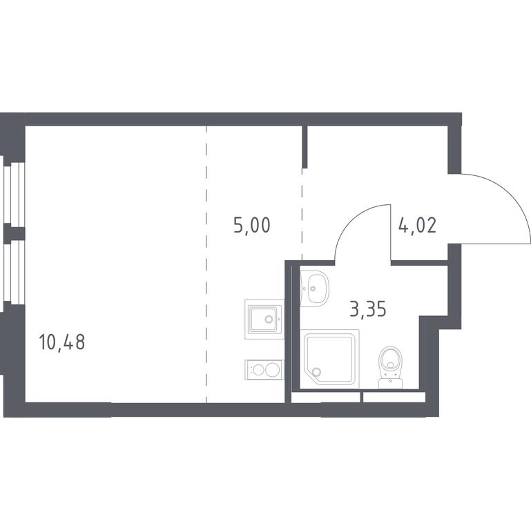 Apartment Sale, 22.85 sq. m. at Kosmicheskiy kvartal, M.K. Tikhonravova Street, Yubileyniy Microdistrict, Korolyov, Moscow Region, Russia #1