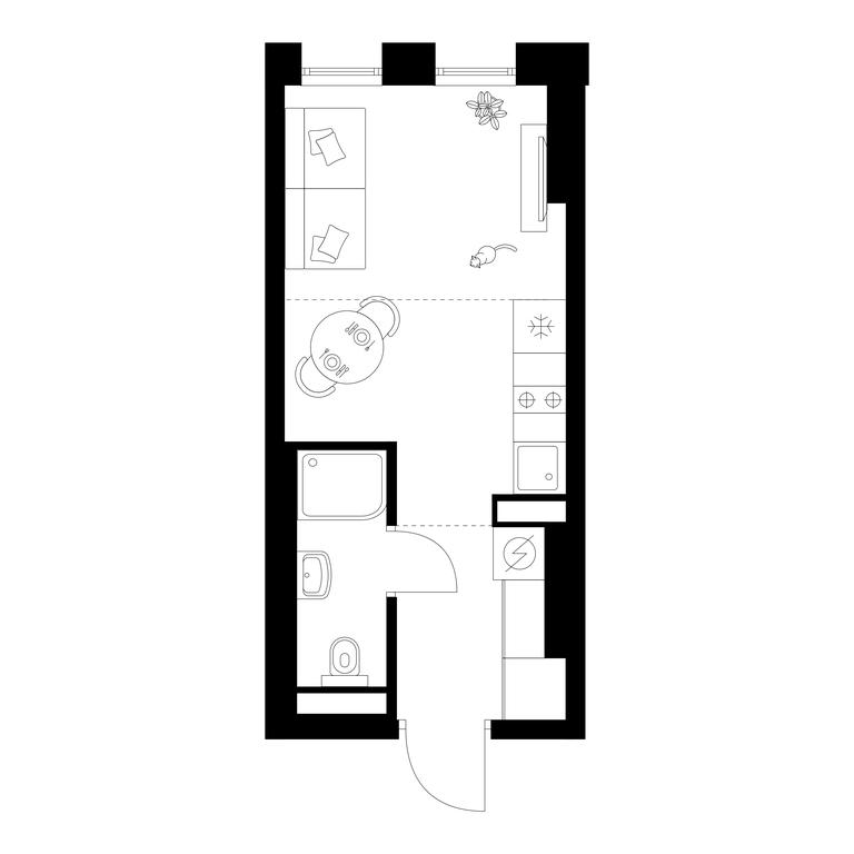 Apartment Sale, 20.4 sq. m. at Moskvoreche, Kotlyakovskaya Street, Moscow, Russia #1
