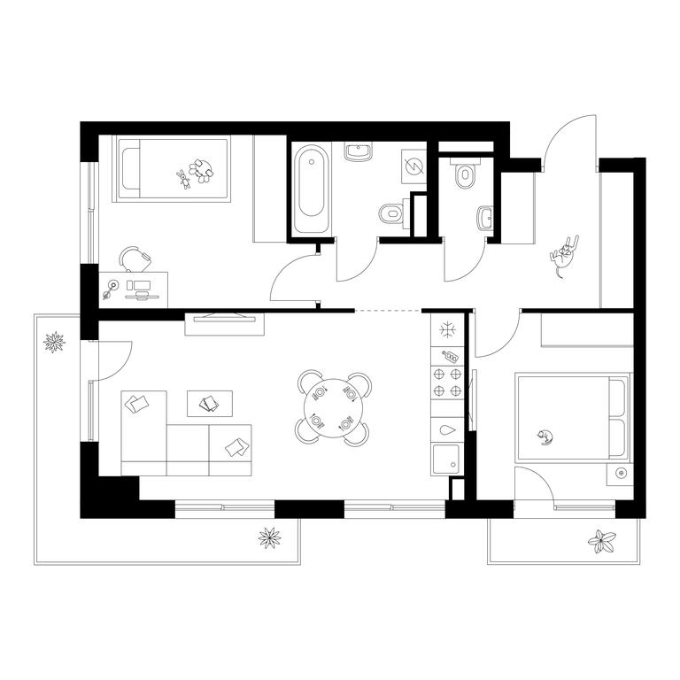 2-BD Apartment Sale, 58.2平方米 at Matveevskiy Park, Ochakovskoye Highway, вл3с11, Moscow, Russia #1 2-BD Apartment Sale, 58.2平方米 at Matveevskiy Park, Ochakovskoye Highway, вл3с11, Moscow, Russia #1