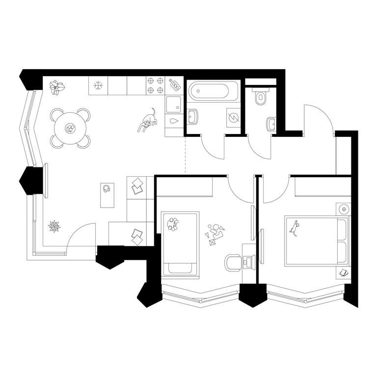 2-BD Apartment Sale, 53.3平方米 at Matveevskiy Park, Ochakovskoye Highway, вл3с11, Moscow, Russia #1 2-BD Apartment Sale, 53.3平方米 at Matveevskiy Park, Ochakovskoye Highway, вл3с11, Moscow, Russia #1