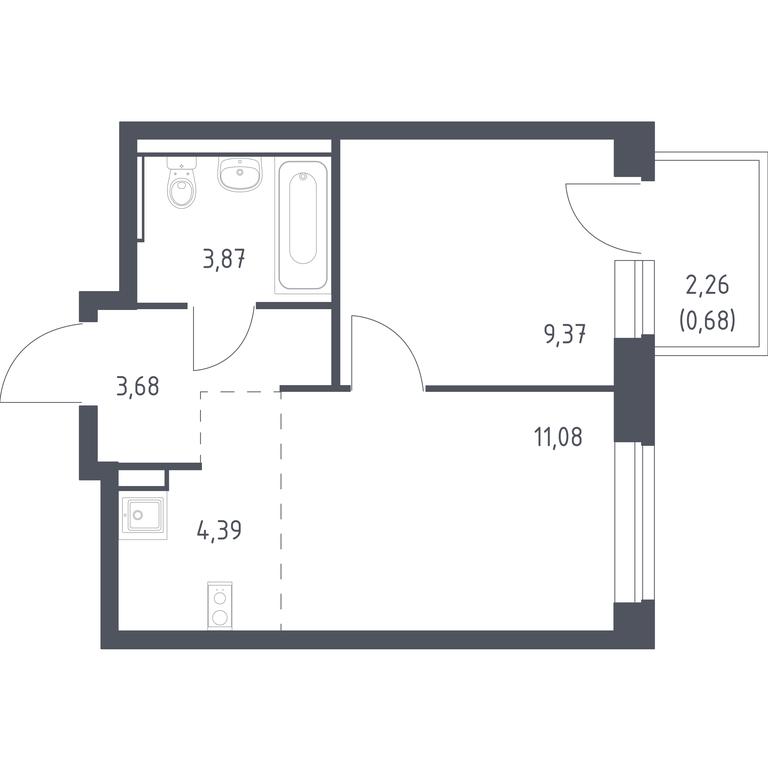 Продажа квартиры, 33,07 м² в ЖК «Егорово Парк», 1-й квартал, посёлок Жилино-1, городской округ Люберцы, Московская область, Россия #1