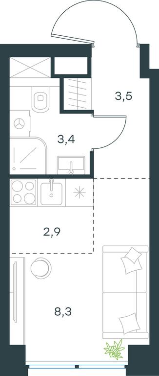 Apartment Sale, 18.1 sq. m. at Level Zvenigorodskaya, 3rd Silikatny Drive, 6к1, Moscow, Russia #1