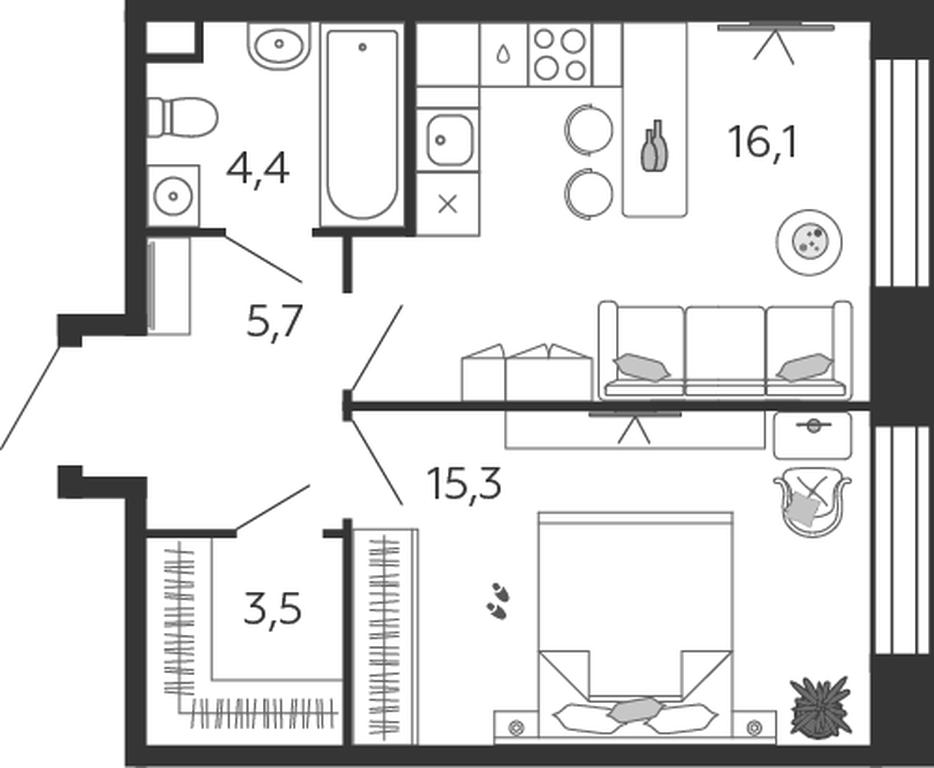 Продажа 1-комн. квартиры, 45 м² в ЖК «Шагал (Shagal)», Автозаводская улица, 23, Москва, Россия #1 Продажа 1-комн. квартиры, 45 м² в ЖК «Шагал (Shagal)», Автозаводская улица, 23, Москва, Россия #1
