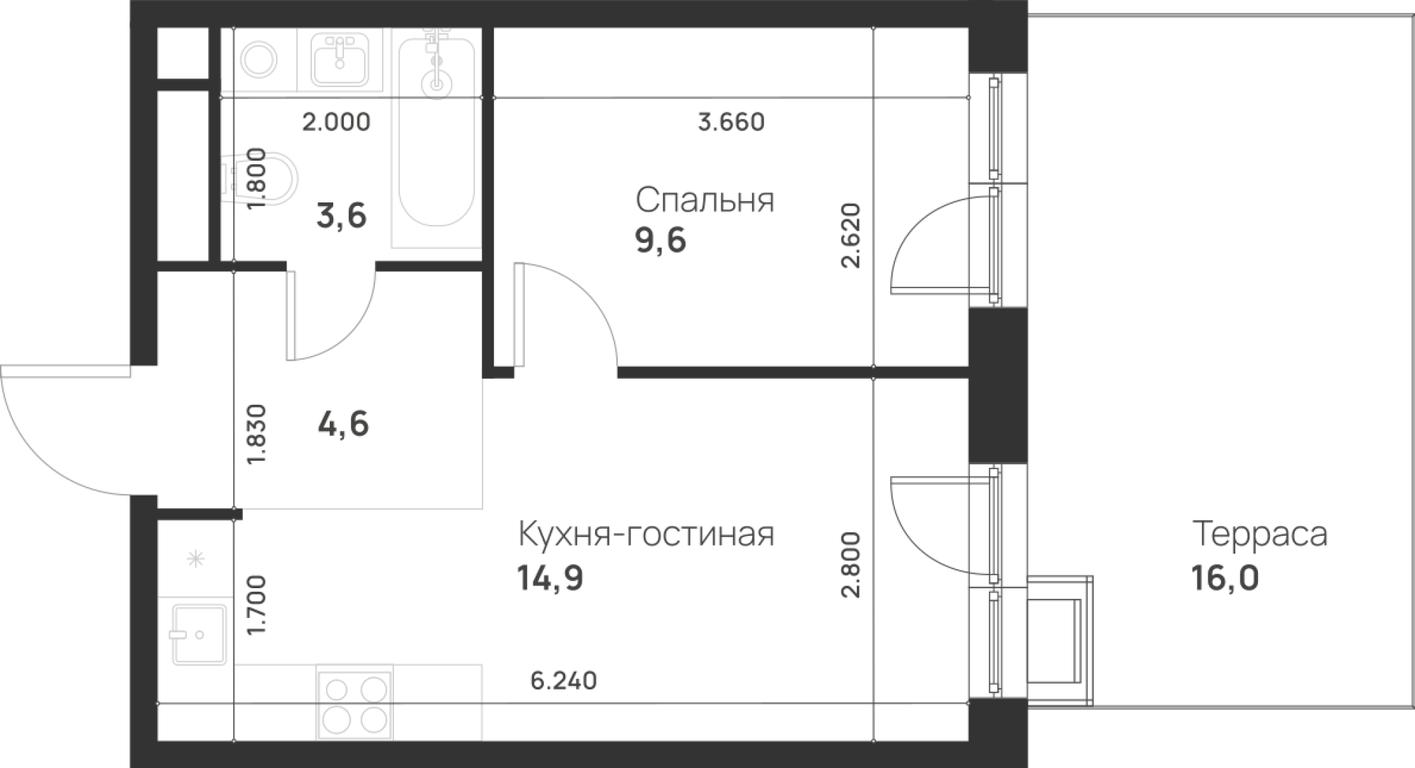 1-BD Apartment Sale, 37.5平方米 at Газопровод, Sosenskoye Settlement, Moscow, Russia #1 1-BD Apartment Sale, 37.5平方米 at Газопровод, Sosenskoye Settlement, Moscow, Russia #1