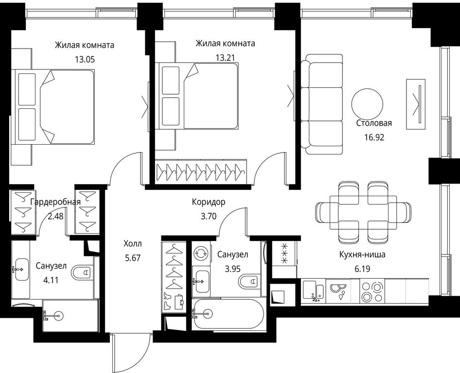 2-BD Apartment Sale, 69.28平方米 at City Bay, Volokolamskoye Highway, 95с3, Moscow, Russia #1 2-BD Apartment Sale, 69.28平方米 at City Bay, Volokolamskoye Highway, 95с3, Moscow, Russia #1