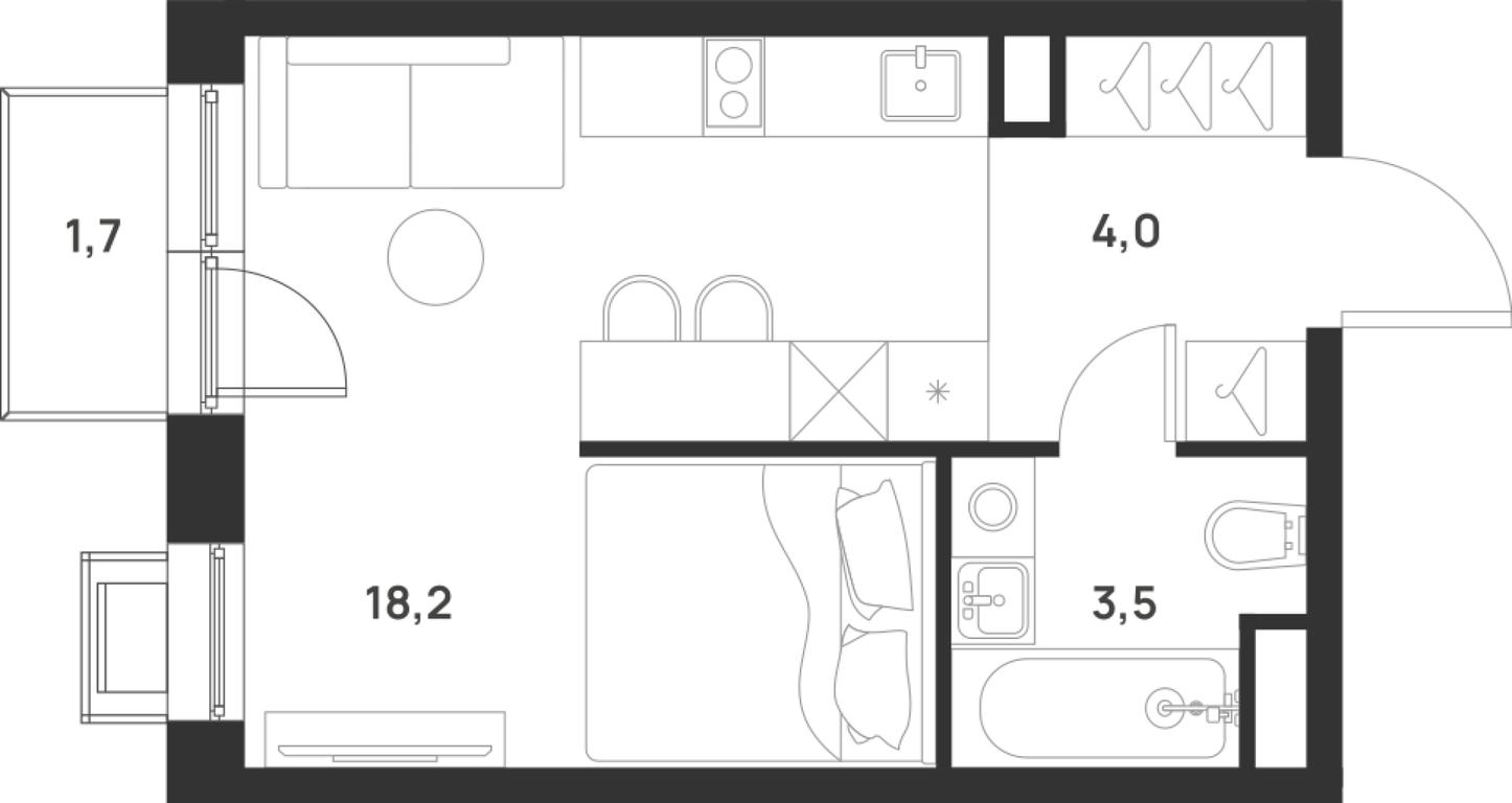 Apartment Sale, 26.2 sq. m. at Газопровод, Sosenskoye Settlement, Moscow, Russia #1