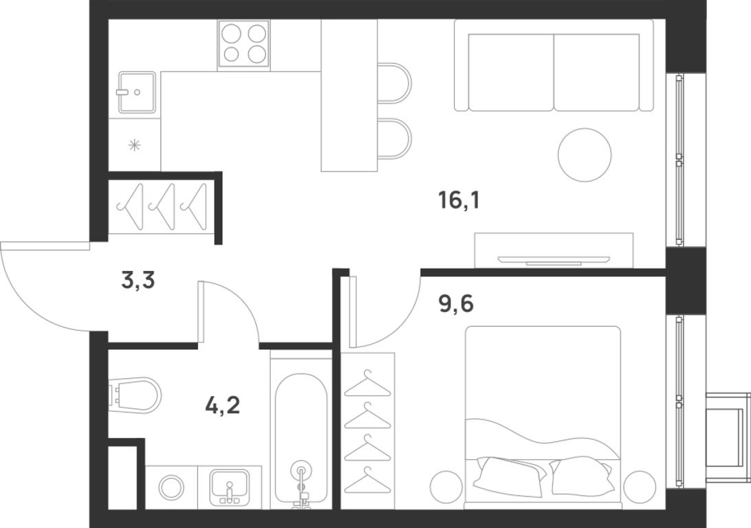 1-BD Apartment Sale, 33.2 sq. m. at Газопровод, Sosenskoye Settlement, Moscow, Russia #1 1-BD Apartment Sale, 33.2 sq. m. at Газопровод, Sosenskoye Settlement, Moscow, Russia #1
