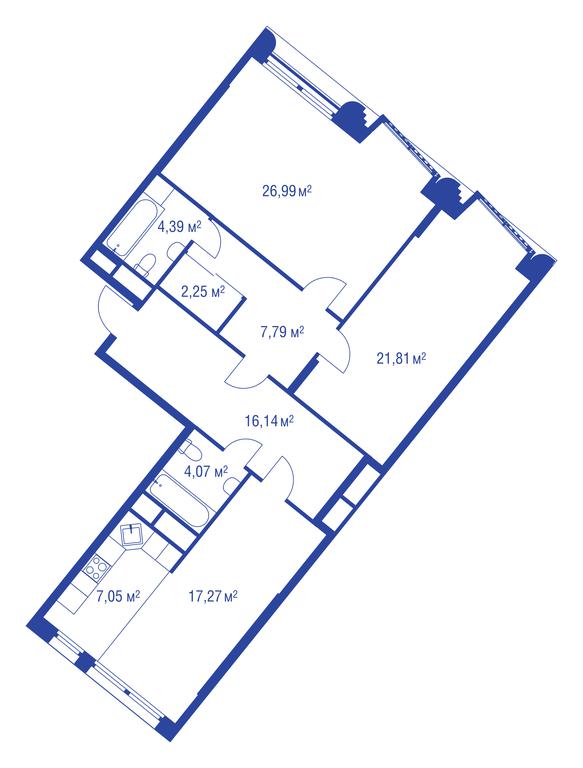 2-BD Apartment Sale, 105.8 sq. m. at iLove, улица Бочкова, 11А, Москва, Россия #1