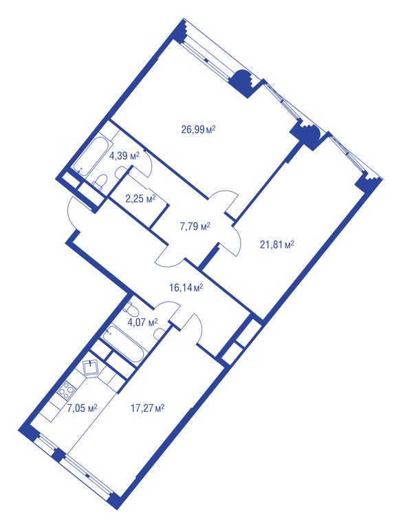 2-BD Apartment Sale, 105.8 sq. m. at iLove, улица Бочкова, 11А, Москва, Россия #1