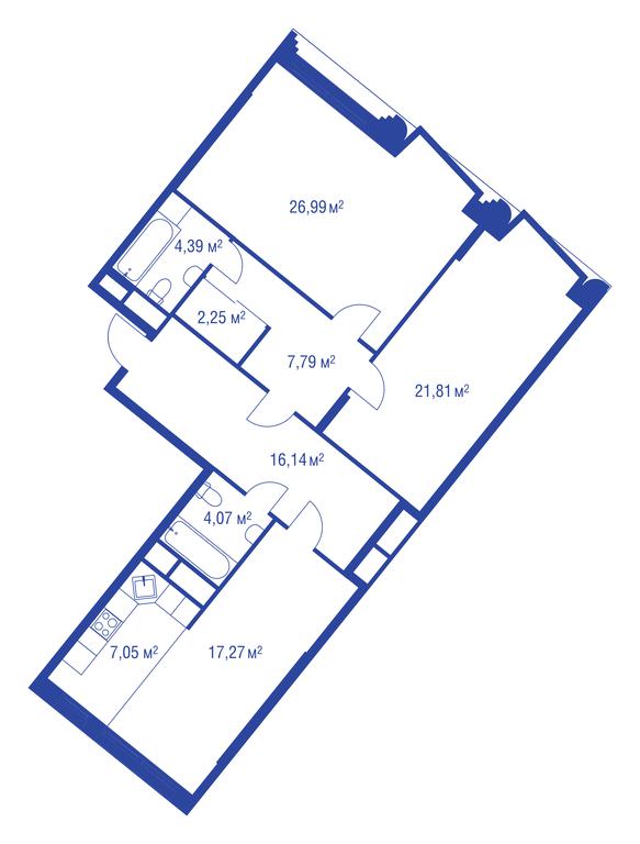 2-BD Apartment Sale, 106.1 sq. m. at iLove, улица Бочкова, 11А, Москва, Россия #1 2-BD Apartment Sale, 106.1 sq. m. at iLove, улица Бочкова, 11А, Москва, Россия #1