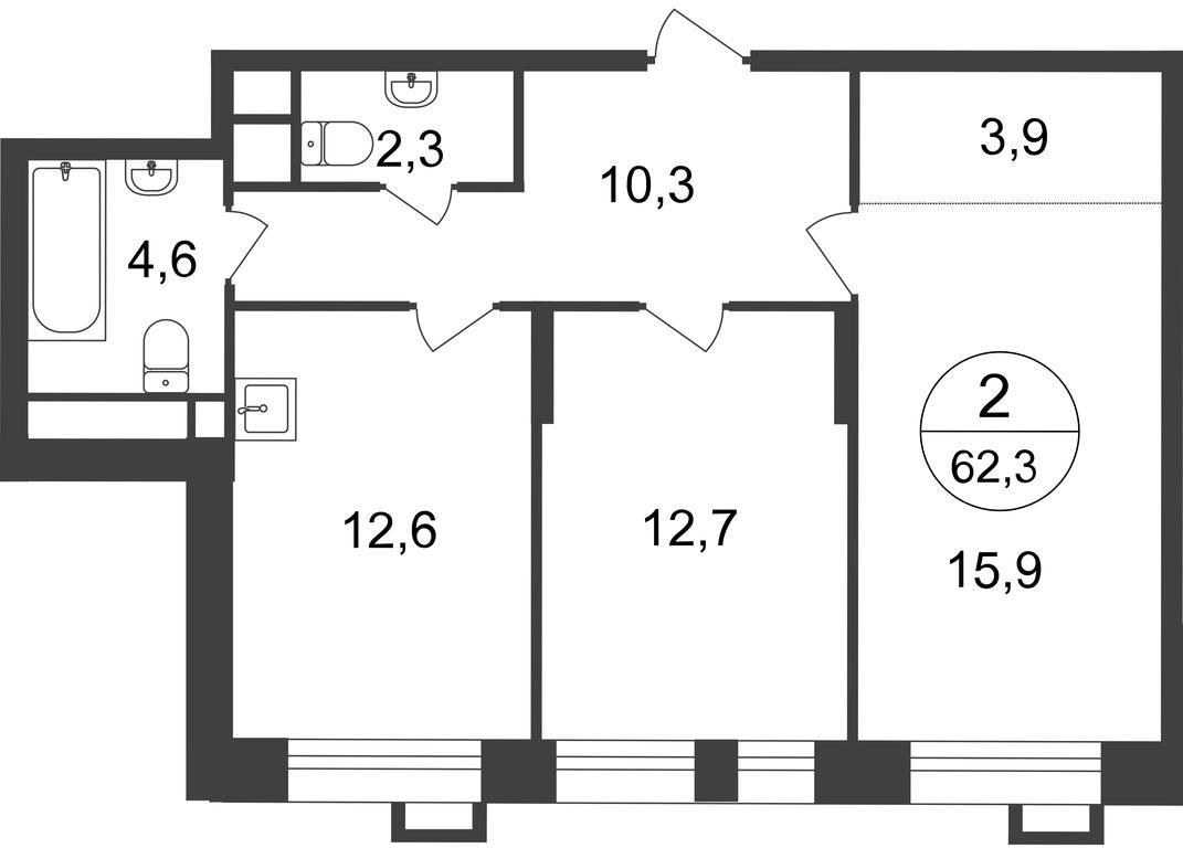 2-BD Apartment Sale, 62.3 sq. m. at Pervyi Moskovskiy, ulitsa Bianki, 1, Moskovskiy, Moscow, Russia #1 2-BD Apartment Sale, 62.3 sq. m. at Pervyi Moskovskiy, ulitsa Bianki, 1, Moskovskiy, Moscow, Russia #1