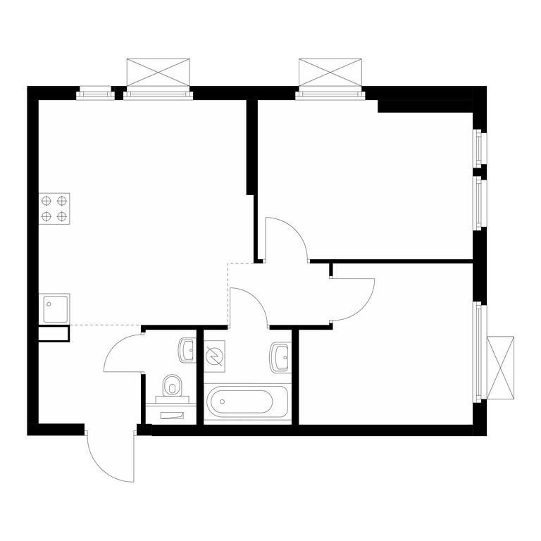 2-BD Apartment Sale, 48.6 sq. m. at Mitinskiy Les, Muravskaya Street, 44А, Moscow, Russia #1