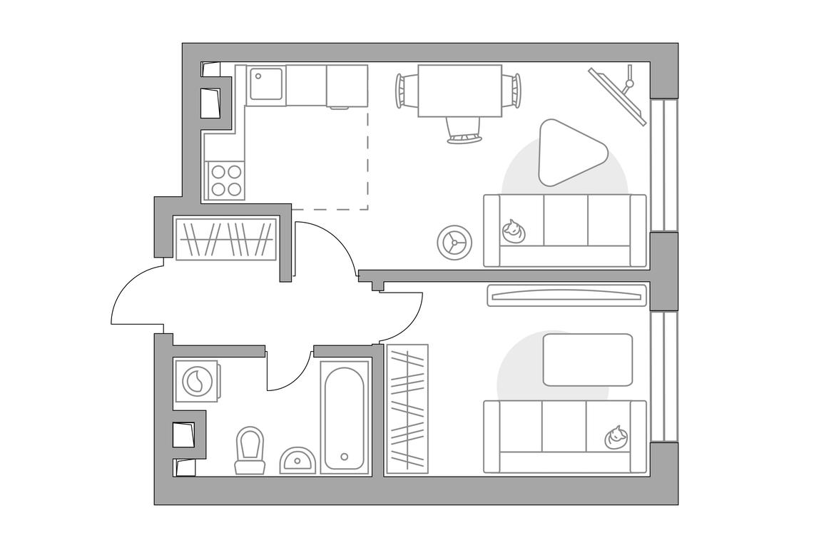 1-BD Apartment Sale, 38.6 sq. m. at Triniti 3, Dmitrovskoye Highway, 75к4, Moscow, Russia #1 1-BD Apartment Sale, 38.6 sq. m. at Triniti 3, Dmitrovskoye Highway, 75к4, Moscow, Russia #1